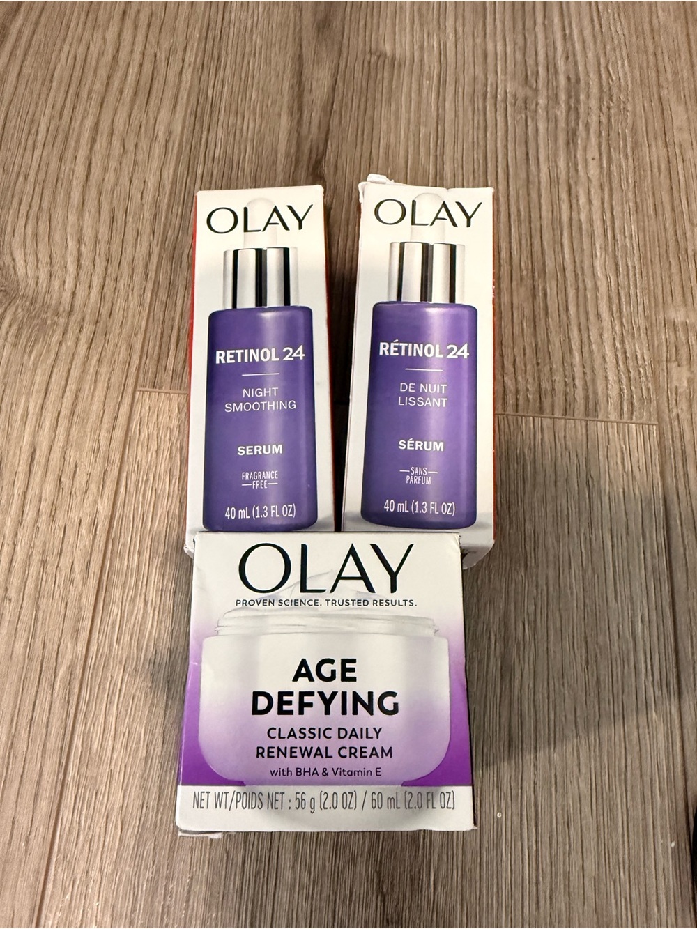 OLAY Retinol 24 Serum & Age Defying Cream - Purple